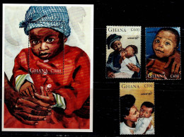 GHANA 1996 UNICEF MI No 2397-9+BLOCK 302 MNH VF!! - UNICEF