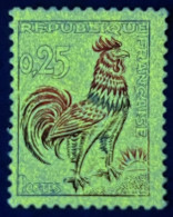 Coq De DECARIS N°1331d* (1 Adherence ) 0.25c Coq Fluo Vif Signé TB/TTB Cote Yvert :900 € - 1962-1965 Hahn (Decaris)