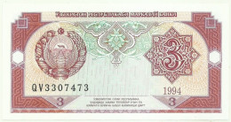 UZBEKISTAN - 3 SUM - 1994 - Pick 74 - Unc. - Serie QV - Uzbekistan