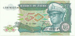 Zaïre - 50 Zaïres - 30.6.1988 - Pick 32 - Unc. - Sign. 7 - Prefix C , Sufix H - Mobutu - Zaire