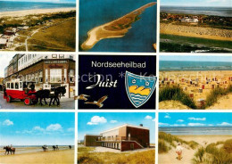 73716231 Juist Nordseebad Nordseeinsel Fliegeraufnahmen Pferdebus Strand Duenen  - Juist