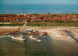 73716018 Juist Nordseebad Hafen Mit Faehren Frisia II Und Frisia VI Fliegeraufna - Juist