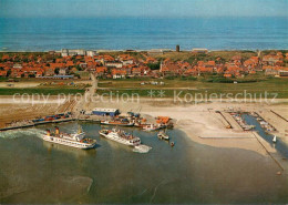 73716017 Juist Nordseebad Hafen Mit Faehren Frisia II Und Frisia VI Fliegeraufna - Juist