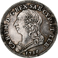 Italie, Duché De Savoie, Carlo Emanuele III, 1/4 Scudo, 1756, Turin, Argent - Piemonte-Sardinië- Italiaanse Savoie