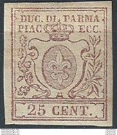 1857 Parma 25c. Bruno Lilla MNH Sassone N. 10 - Modena