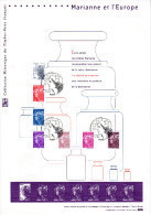 (Sous La Faciale) " MARIANNE (DE BEAUJARD) ET L'EUROPE " Sur Document Officiel 1°Jour. N° YT 4565 à 71 Parf état  ! DPO - 2008-2013 Marianne De Beaujard