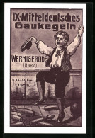 AK Wernigerode /Harz, IX. Mitteldeutsches Gaukegeln 1909  - Bowling