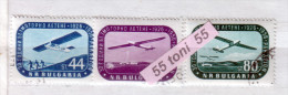 1956 AIRPLANS 3v.- Oblitere/used (O)      Yvert P.A. 70/72  BULGARIA / Bulgarie - Usati