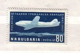 1957 10 Years Civil Aviation In Bulgaria (Airmail )1v.- MNH   Bulgaria / Bulgarie - Luftpost