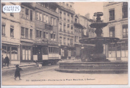 BESANCON- FONTAINE DE LA PLACE BACCHUS- A BATTANT- BEAU TRAMWAY- PUBS PICON ET BISCUIT LEGER LU- PETIT-BEURRE - Besancon