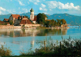 72860980 Wasserburg Bodensee Teilansicht Mit Kirche Wasserburg (Bodensee) - Wasserburg A. Bodensee