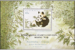Australia 1995 SG1551 45c Panda Beijing Overprint MS MNH - Other & Unclassified