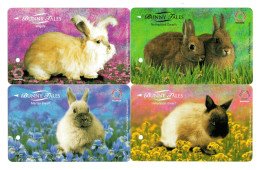 Singapore Old Subway Train Bus Ticket Farecard Transitlink Used Rabbits Bunny (4 Cards) - Wereld