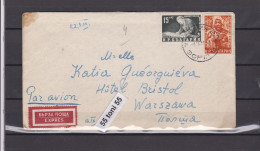 1951 Cover – Expres Bulgaria-Poland Stamps Mi-737+746 - Covers & Documents