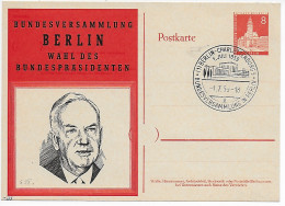 Bundesversammlung Berlin, Wahl Des Bundespräsidenten, 1959 - Cartas & Documentos