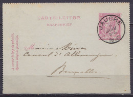 Carte-lettre 10c (N°46) Càd JAUCHE /9 JANV 1892 Pour Conseiller D'Allemagne à BRUXELLES (au Dos: Càd Arrivée BRUXELLES 1 - Kartenbriefe