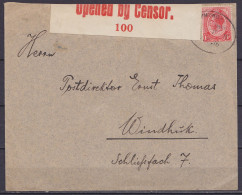 Afrique Du Sud - L. Affr. 1d Càd Oval SWAKOPMUND 1916 Pour WINDHUK (Windhoek) - Bande Censure - Briefe U. Dokumente