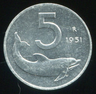 ITALY - 5 Lira 1951 - KM# 92 * Ref. 0108 - 5 Lire