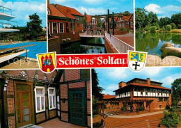 72853717 Soltau Teilansichten Alte Haeuser Zugbruecke Freibad Teich Soltau - Soltau