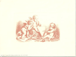 Gravure 24x18 Cm à Encadrer - Thème : Trio D'Angelots (sépia) Sur Vélin - Frais Du Site Déduits - Sonstige & Ohne Zuordnung