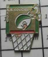 713L  Pin's Pins / Beau Et Rare / SPORTS / BASKETBALL CLUB A.S. SOUCIEU - Pallacanestro