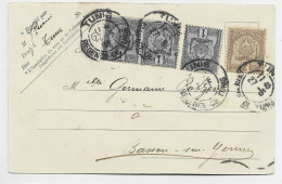 TUNISIE 1CX3+2C CARTE TUNIS REGENCE DE TUNIS 27.5.1903 - Brieven En Documenten