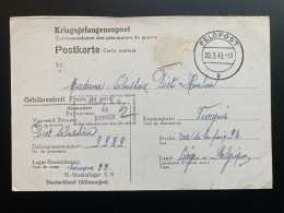 From Stalag X B 20.3.1943 To Belgium WWII WW2 POW Prisoner Of War Censuur Geprüft KRIEGSGEFANGENENPOST - Kriegsgefangenenpost