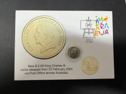 22-2-2024 (1 W 2) Australia - Released Today Via Australia Post - New $ 2.00 King Charles III (on Cover) - 2 Dollars