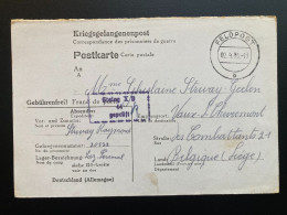 From Stalag X B 2.9.1943 To Belgium WWII WW2 POW Prisoner Of War Censuur Geprüft KRIEGSGEFANGENENPOST - Prisoners Of War Mail