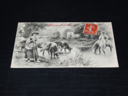 70277-  ANCIENNE CARTE - 1914  / KOEIEN / COWS / KÜHE / VACHES / HORSE - Cows