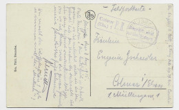 BELGIQUE CARTE BRUGES BRUGGE 1916 POUR COLMAR ALSACE + GEPRUFT COLMAR PK - Armée Belge