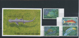Turks Und Caicos 891, 93-94, 96, Block 81 Postfrisch Fische #IN095 - Turks And Caicos