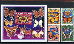 Burkina Faso 1410-1413, Block 170 Postfrisch Schmetterling #JT839 - Burkina Faso (1984-...)