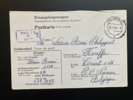 From Stalag X B 13.2.1944 To Belgium WWII WW2 POW Prisoner Of War Censuur Geprüft KRIEGSGEFANGENENPOST - Prisoners Of War Mail