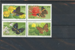 Palau Inseln Viererblock 366-369 Postfrisch Schmetterlinge #JT996 - Palau