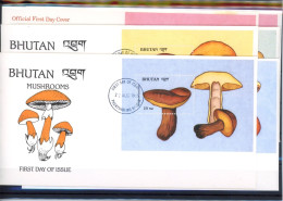 Bhutan Einzelblöcke 190-196, 98, 200 Pilze Ersttagesbrief/FDC #JO794 - Bhoutan