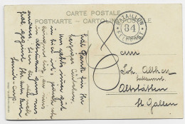 HELVETIA SUISSE AARBURG CARTE + BATAILLON 84 FELPOST POUR ST GALLEN - Postmarks