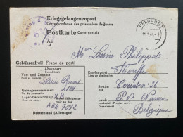 From Stalag X B 11.5.1944 To Belgium Namur WWII WW2 POW Prisoner Of War Censuur Geprüft KRIEGSGEFANGENENPOST - Courriers De Prisonniers