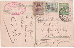 Luxembourg - Entier Postal De Luxembourg Pour Bordeaux (33) - 8 Juillet 1922 - Timbres 15c + YT 119 & 120 - 2 CAD Ronds - Ganzsachen