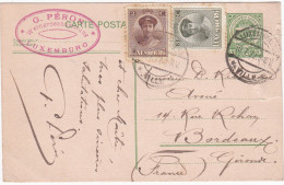 Luxembourg - Entier Postal De Luxembourg Pour Bordeaux (33) - 8 Juillet 1922 - Timbres 15c + YT 119 & 120 - 2 CAD Ronds - Stamped Stationery