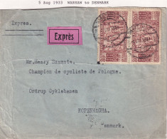 Poland 1933 Fi 261 Express Cover Warszawa To Denmark (5 VIII 33) - Covers & Documents