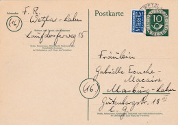 Allemagne - Postkarte De Wetzlar Pour Marbürg-an-der-Lahn - 26 Mars 1953 - Préaf. 10p YT 14 + Notopfer Berlin - 1 CAD - Cartoline - Usati