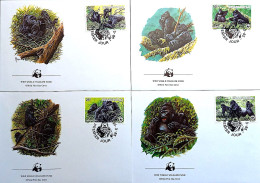 Rwanda - 4 Enveloppes WWF - Les Gorilles (1985) - 1980-1989