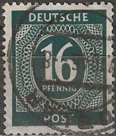 GERMANY 1946 Numeral - 16pf. - Green FU - Afgestempeld