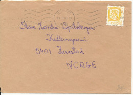 Finland Cover Sent To Norway 23-9-1981 Single Franked LION Type Stamp - Briefe U. Dokumente