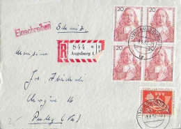 Los Vom 2202   Heimatbeleg Aus Augsburg In Die SChweiz 1957  Einschreiben - Cartas & Documentos