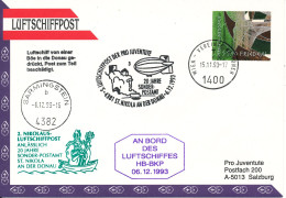 Austria UN Cover 5. Luftschiffpost Der Pro Juventute 6-12-1993 - Lettres & Documents