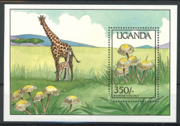 Uganda Block 95 Postfrisch Pilze #JQ955 - Uganda (1962-...)