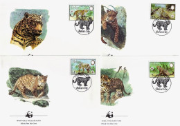Belize - 4 Enveloppes WWF - Les Jaguars (1983) - Belize (1973-...)
