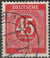 GERMANY 1946 Numeral - 45pf. - Red FU - Oblitérés